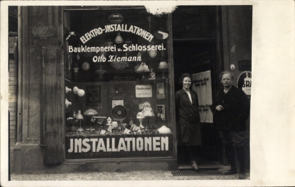 Photo Postcard Berlin Schöneberg, Otto Ziemann Plumbing, Metalworking, Installations, Eisenacher Str. 21