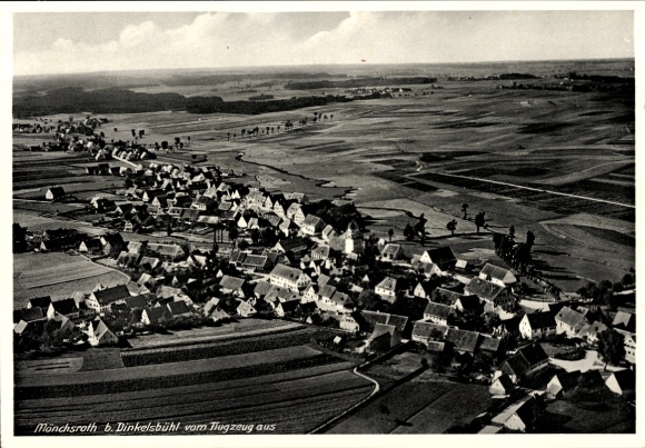 Postcard Mönchsroth in Middle Franconia, aerial photograph