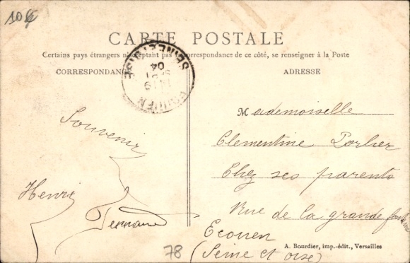 Postcard Vernouillet Yvelines, bridge, building, rural surroundings, view