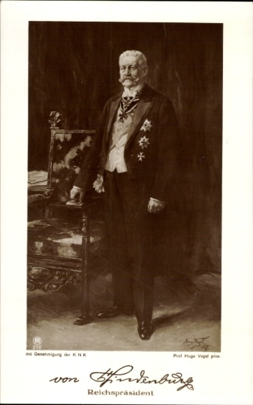 PC Reich President Paul von Hindenburg, portrait