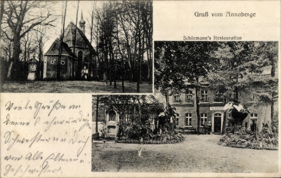 Ak Haltern am See Westfalen, St. Annaberg, Kapelle, Restaurant Schürmann