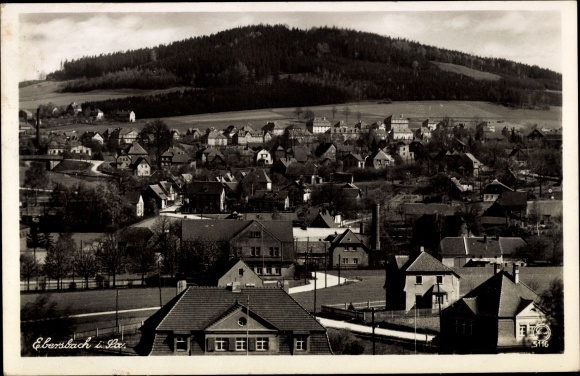 Ansichtkaart Ebersbach in Saksen, Panorama, Schlechtenberg, Humboldtbaude
