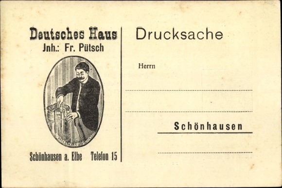 Postcard Schönhausen Elbe, Gasthof Deutsches Haus, Fr. Pütsch