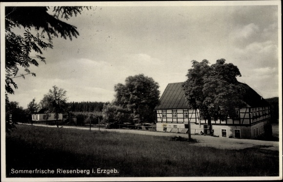 Postcard Sosa Eibenstock in the Ore Mountains, Riesenberg, inn
