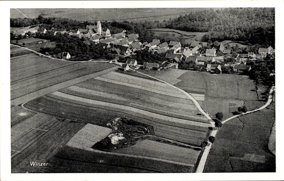 Ak Winzer Aletshausen bij Krumbach Schwaben, luchtfoto