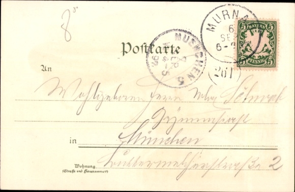 Chromo-Litho Berg on Lake Starnberg in Upper Bavaria, Berg Castle, Leoni, total view