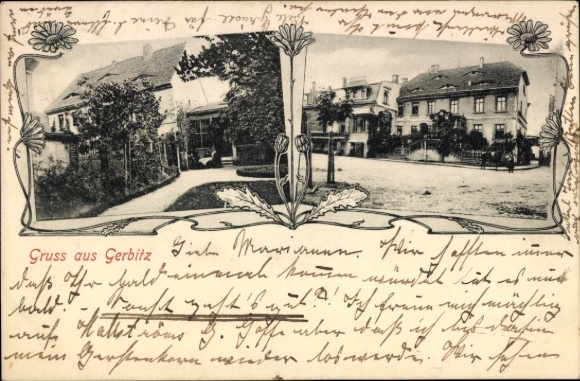 Ak Gerbitz Nienburg an der Saale, gedeeltelijke uitzichten, woongebouwen