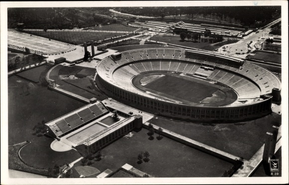 PC Berlin Charlottenburg Westend, Reichssportfeld, Olympic Stadium, aerial photo