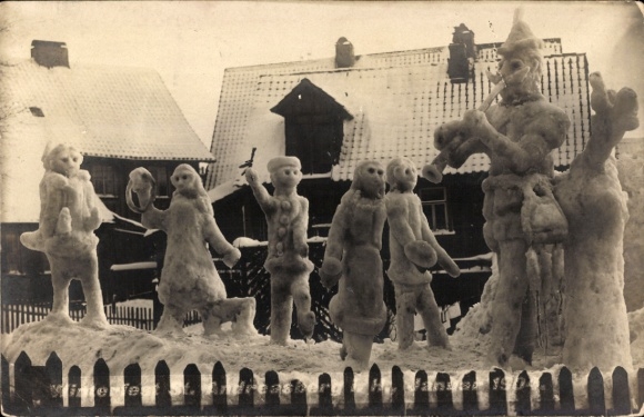 Photo Postcard Arnstadt in Thuringia, snow figures