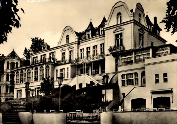 Postcard Ostseebad Bansin on Usedom, seaside resort FDGB recreation home, large villa, resort