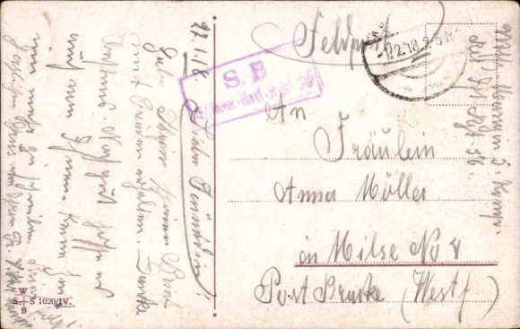 Passepartout Postcard Fräulein Feldgrau, Woman in Uniform, Heart