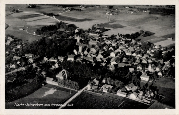 Postcard Markt Schwaben Oberbayern, aerial photograph