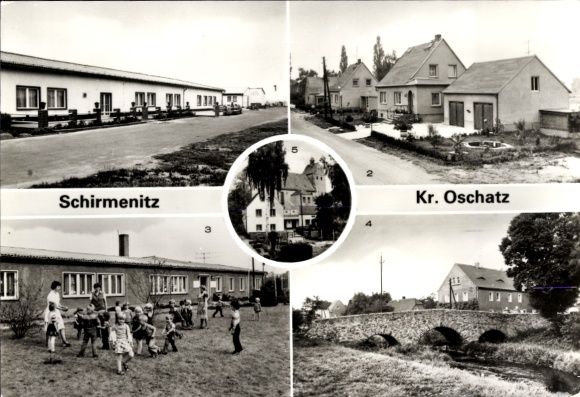 Ak Schirmenitz bei Oschatz in Sachsen, Kulturzentrum, Kindergarten, Kirche