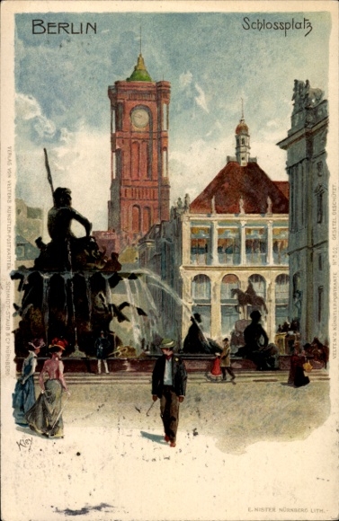 Artist Postcard Kley, Heinrich, Berlin Mitte, Schlossplatz