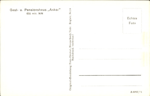 Ak Meuselbach in Thüringen, gastenverblijf en pension Anker
