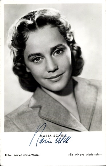 Ak Schauspielerin Maria Schell, Portrait, Bis wir uns wiedersehn, Autogramm