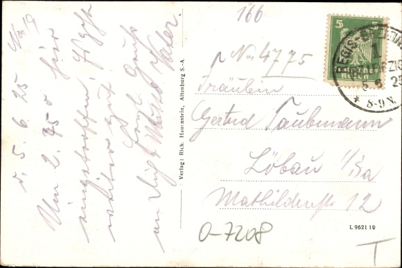 Postcard Regis in Saxony, town hall