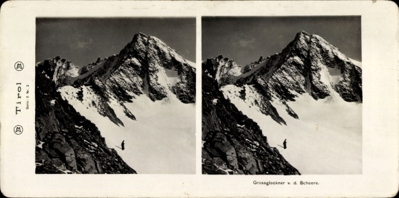 Stereo photo Tyrol, Großglockner from the Scheere
