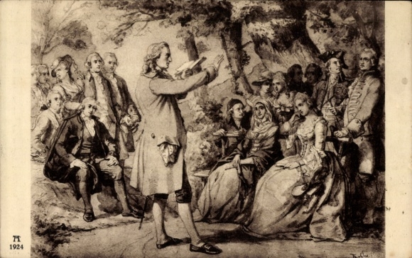 Artist Postcard Friedrich Schiller at the court in Weimar