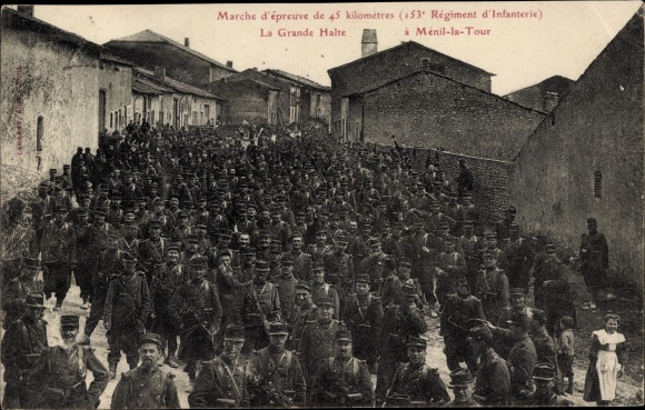 Postcard Ménil la Tour Lothringen Meurthe et Moselle, La Grande Halte, 53rd Infantry Regiment