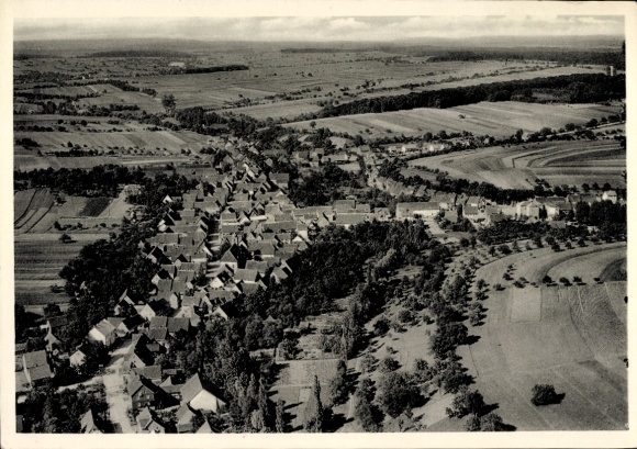 Postcard Kirchardt in Baden, aerial view of rural surroundings, many houses, landscape