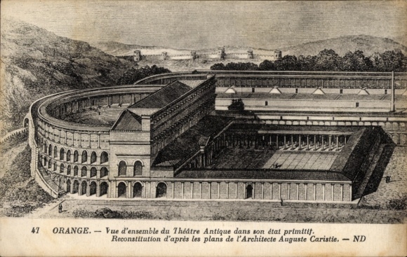 Ak Orange Vaucluse, Theater in  antike Ruine, Reconstitution, Architekt Auguste Caristie