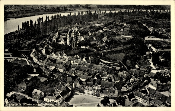 Postcard Breisach am Oberrhein, aerial photograph