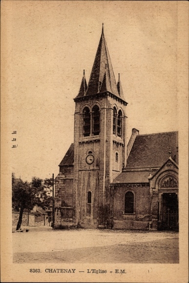 Postcard Chatenay Hauts-de-Seine, The Church