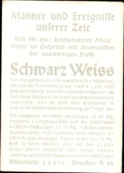 Collective picture men and events of our time Picture 224, Hitler in conversation with journalists