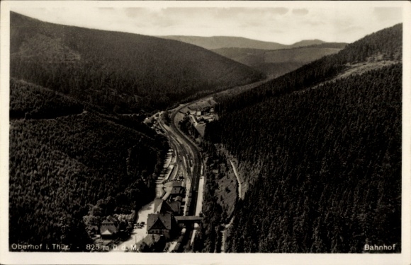 Postcard Oberhof in the Thuringian Forest, train station