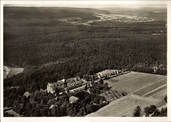 Postcard Schömberg in the Black Forest Württemberg, aerial photograph of the new sanatorium for the long-term sick