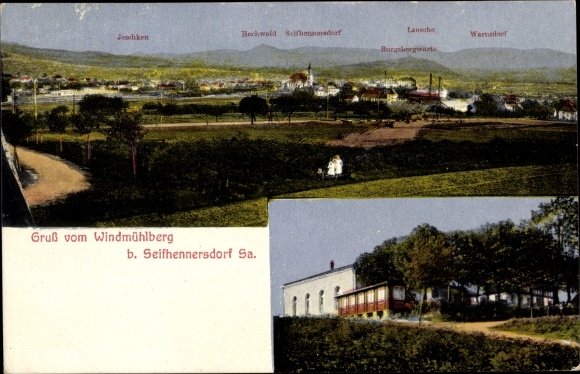 Postcard Seifhennersdorf in Saxony, Windmühlberg, Lausche, Hochwald, Jeschken