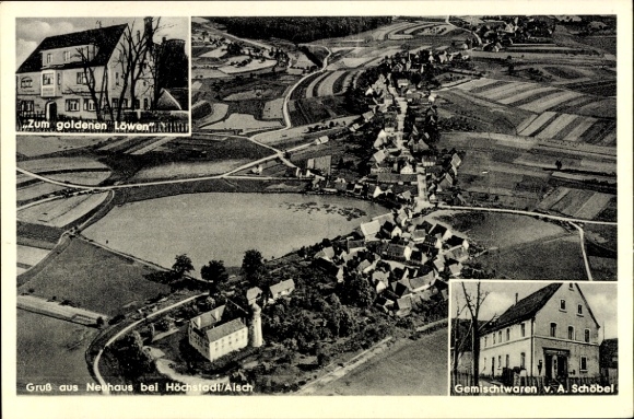 KP Neuhaus (niedaleko Höchstadt an der Aisch) Adelsdorf w Górnej Frankonii, fotografia krajobrazowa, widok na wieś
