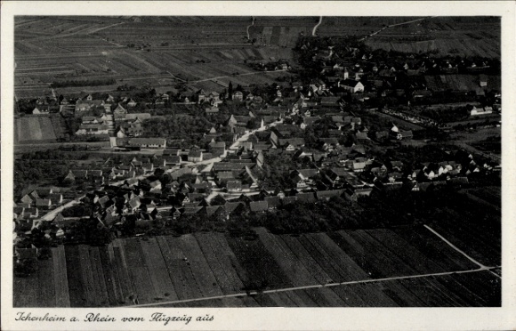 Postcard Ichenheim Neuried in Baden, aerial photograph