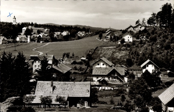 Postcard Spiegelau in the Bavarian Forest, Lower Bavaria, resort of Spiegelaul, Bavarian Forest, idyllic...