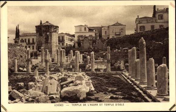 Postcard Athens Greece, Temple of the Agora, Temple of Aeolus