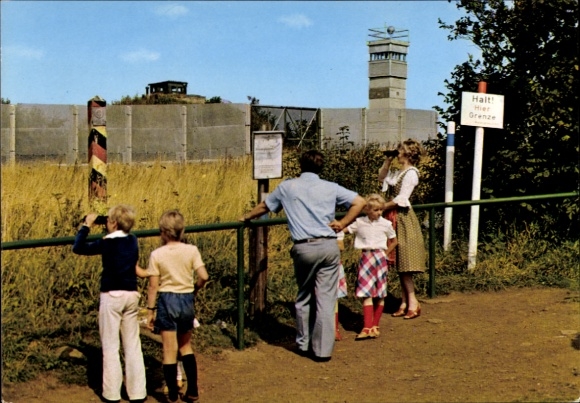 Ak Grenzübersichtspunkt, Parkplatz Schwarzes Moor, Hochrhön, DDR, BRD