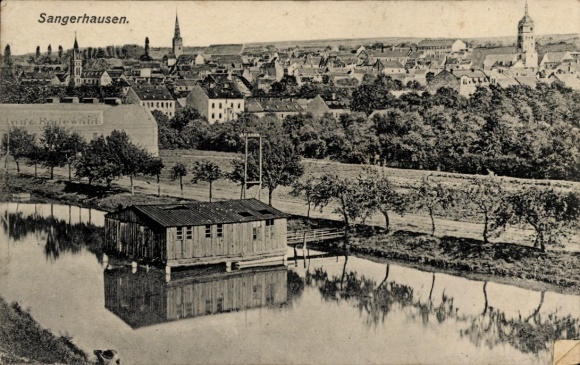 Postcard Sangerhausen in Saxony-Anhalt, general view