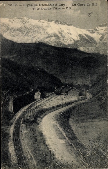 Postcard Vif Isère, Line to Gap, Vif station, Col de l&#39;Arc