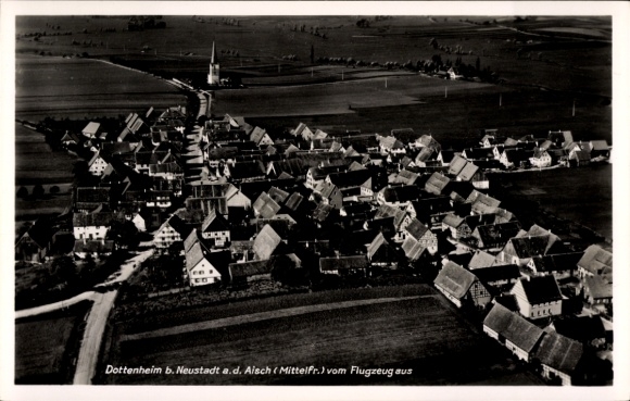 Postcard Dottenheim Dietersheim in Middle Franconia, aerial photograph