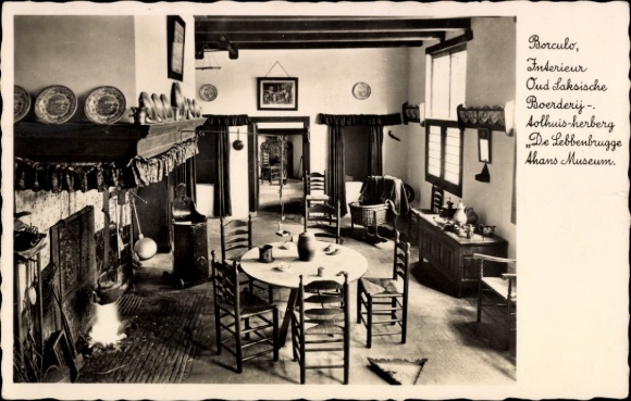 Ak Borculo Gelderland, Interieur, Oud laksische Boerderij, Solhuis-herberg, De Lebbenbrugge, Ahan