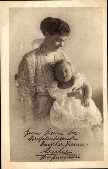 Postcard Crown Princess Cecilie of Prussia, Princess Alexandrine, War Children Donation Day 1916