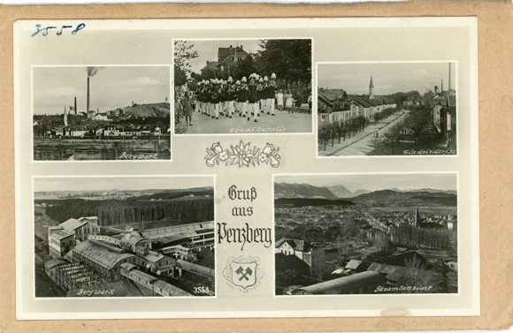 6 glass negatives Penzberg in Upper Bavaria, chapel, various views, church