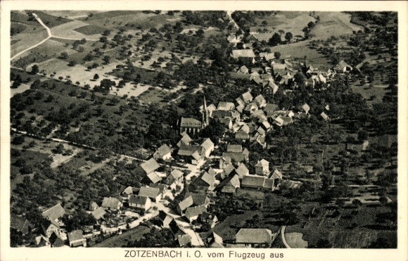 Postcard Zotzenbach Rimbach in the Odenwald, aerial photograph