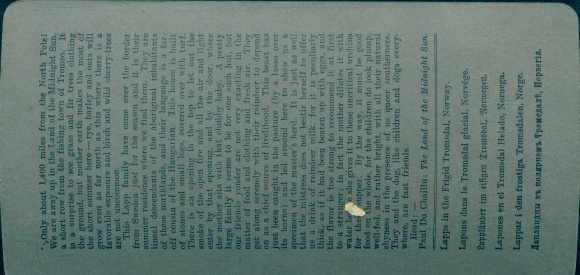 Stereo photo Norway, Lapps in Frigit Tromsdal
