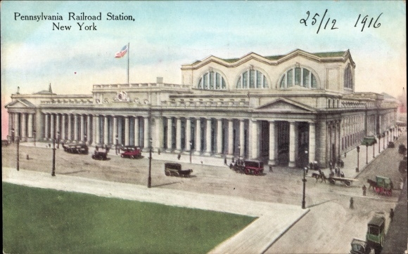 Postcard New York City USA, Pennsylvania Railroad Station