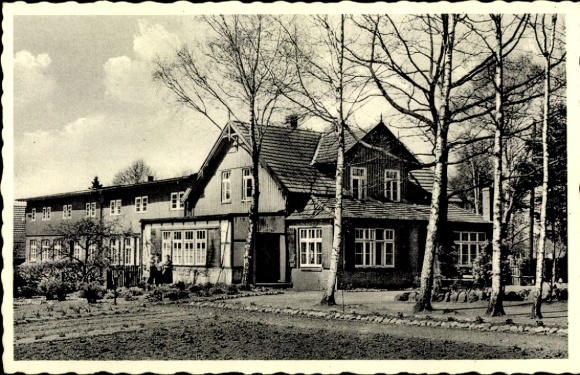 Postcard Salem Jesteburg, Landheim Salem with garden