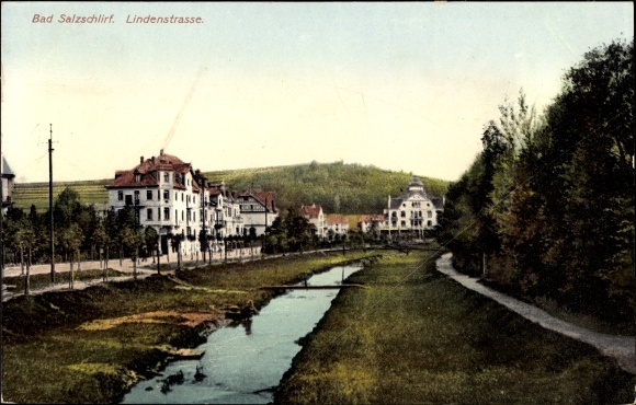 Postcard Bad Salzschlirf in Hesse, view of Lindenstrasse