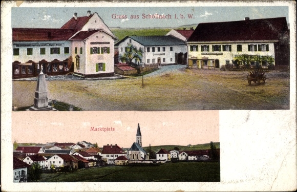 Postcard Schöllnach in Lower Bavaria, inn, marketplace