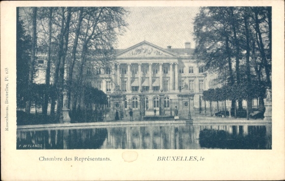 Ak Bruxelles Brüssel, Chambre des Représentants,  Gebäude, Wasserfläche